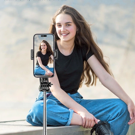Selfie stick WC1Y3S telescopic tripod 1.3m with phone holder - black