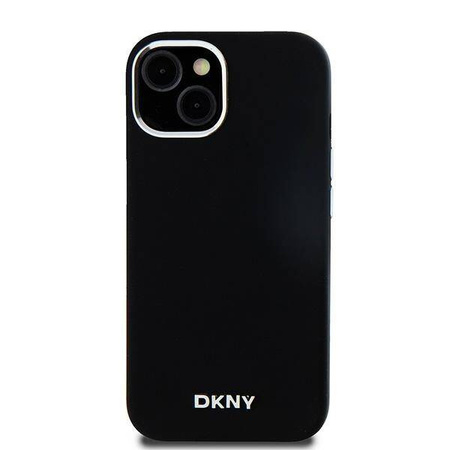 DKNY DKHMP15SSMCHLK iPhone 15 / 14 / 13 6.1" czarny/black hardcase Liquid Silicone Small Metal Logo MagSafe