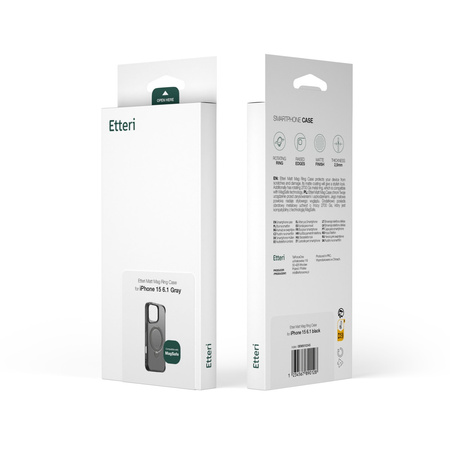 Nakładka Etteri Matt Mag Ring do iPhone 13 6,1" szara