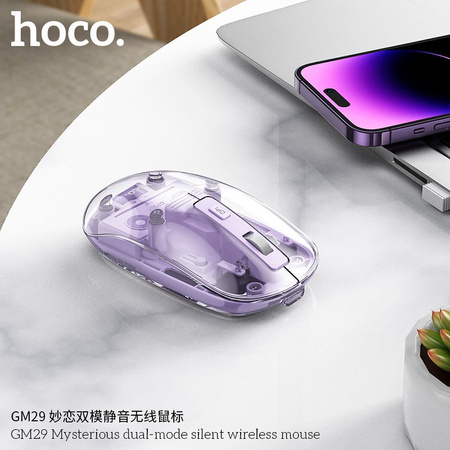 HOCO mysz komputerowa bezprzewodowa 2,4G 1600 dpi GM29 fioletowa