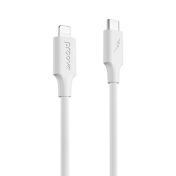 Proove kabel Striped Silicone Type-C do Lightning (1m) biały