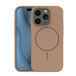 Nakładka Silicone Thin Mag do iPhone 15 Pro Max 6,7" brązowa