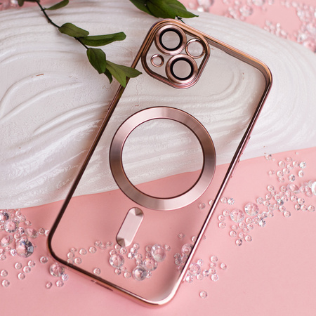 Nakładka Color Chrome Mag do iPhone 16 6,1&quot; różowo-złota