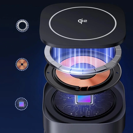 Ugreen W702 3in1 inductive charger with MagSafe / Qi2 and USB-C port for phone / headphones - black