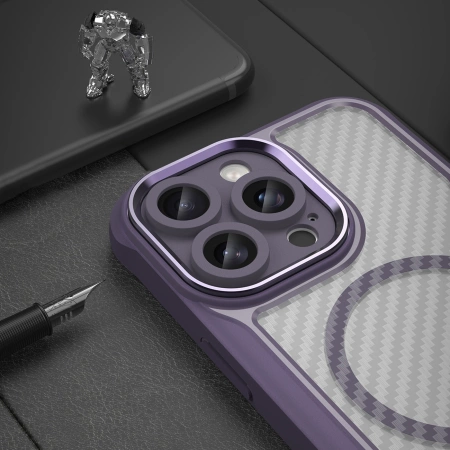 Leading Series MagSafe Silicone Case for iPhone 16 Pro Max - Purple