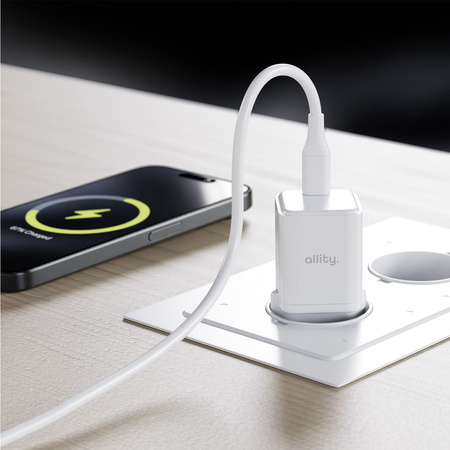 Allity ładowarka sieciowa GaN PD QC ATC-01-20WC 1x USB-C 20W biała