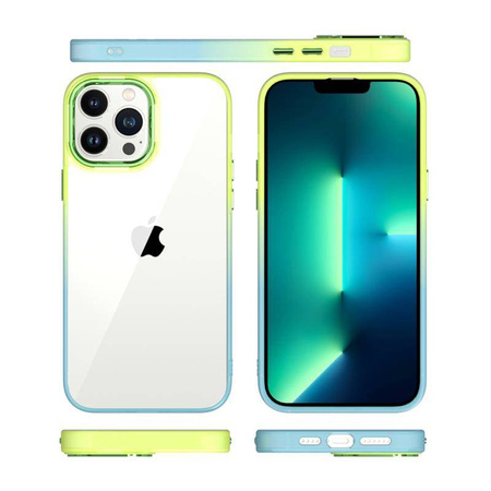Case IPHONE 12 / 12 PRO MX Rainbow green-blue