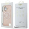 Etui Guess IML Metal Glitter 4G Circle Triangle MagSafe na iPhone 16 - różowe