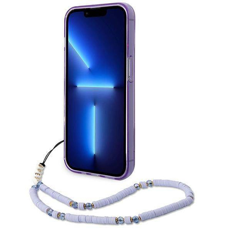 Guess Translucent Pearl Strap - Etui iPhone 14 Pro Max (fioletowy)