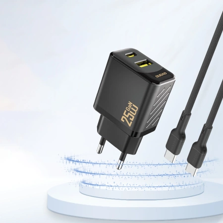 Dudao A26T GaN 25W USB-A, USB-C Ladegerät - Schwarz