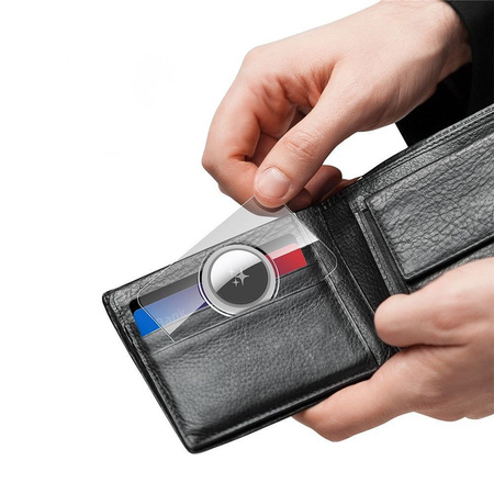 DUX DUCIS etui ochronne w kształcie karty do AirTag 2 szt transparentne + czarne