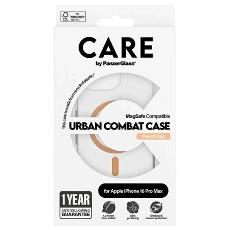 CARE by PanzerGlass Flaggschiff-Hülle iPhone 16 Pro Max 6,9&quot; pfirsich/pfirsich MagSafe 1376