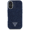 Original Handyhülle IPHONE 16 Guess Denim Triangle Logo MagSafe blau
