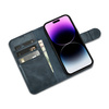 iCarer Oil Wax Wallet Case 2in1 Case iPhone 14 Pro Max Leather Flip Cover Anti-RFID Blue (WMI14220724-BU)