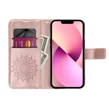 Kabura MEZZO Book do SAMSUNG A35 5G mandala złoty róż