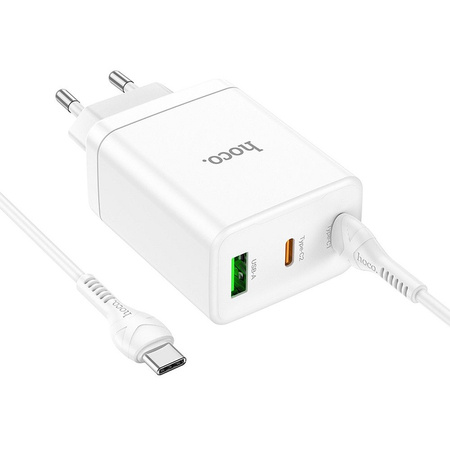HOCO ładowarka sieciowa 2 x Typ C + USB A + kabel Typ C do Typ C QC PD 35W N33 biała