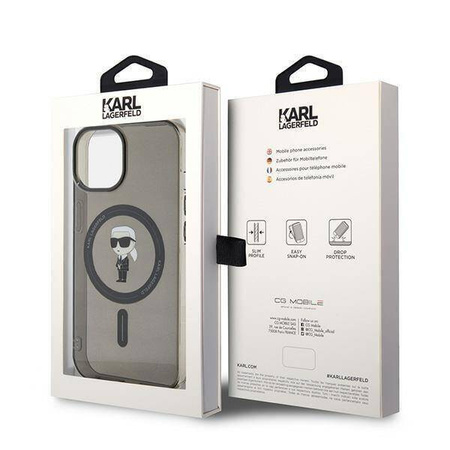 Karl Lagerfeld IML Ikonik MagSafe case for iPhone 15 - black