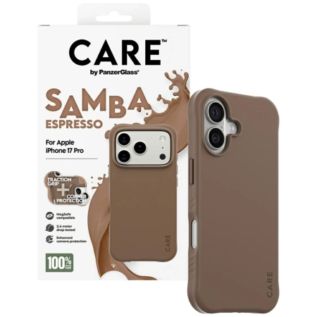 CARE by PanzerGlass Modisches Samba MagSafe Case für iPhone 17 Pro - Braun