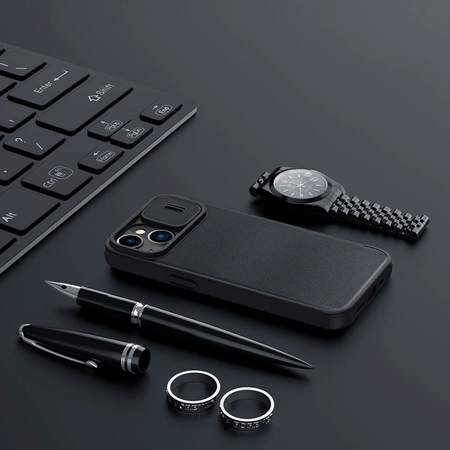 Nillkin Qin Cloth Pro Case Schutzhülle für iPhone 14 Plus, Kamera-Abdeckung, Holster-Abdeckung, Klapphülle, Grau