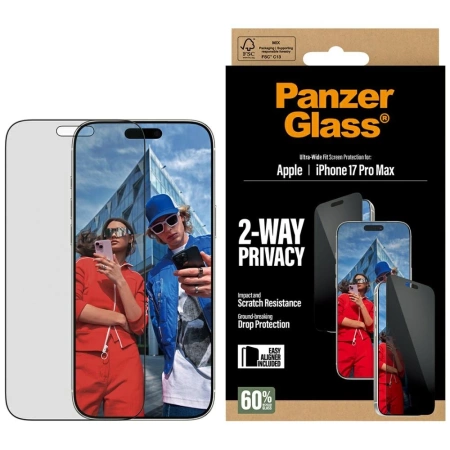 PanzerGlass Ultra-Wide Fit EasyAligner Privacy Glass für iPhone 17 Pro Max