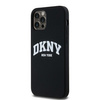 DKNY DKHMP12MSNYACH iPhone 12/12 Pro 6.1" czarny/black hardcase Liquid Silicone White Printed Logo MagSafe