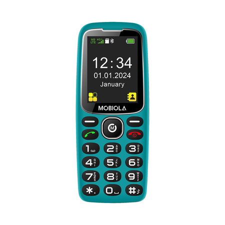 TELEFON GSM MOBIOLA  MB4120 4G TELEFON DLA SENIORA TURKUSOWY