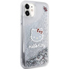 Hello Kitty Liquid Glitter Charms Kitty Head Case for iPhone 11 / Xr - Silver