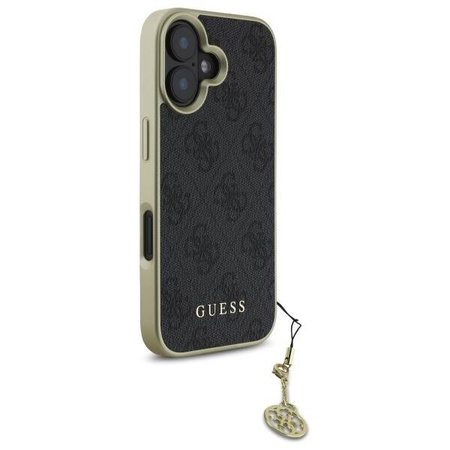 Original Handyhülle IPHONE 16 Guess Hardcase 4G Charms Collection (GUHCP16SGF4GGR) schwarz