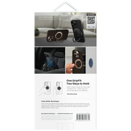 Etui UNIQ Keva Air do iPhone 16 Pro Magclick Charging GripFit brązowy