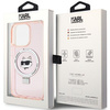 Karl Lagerfeld KLHMP15LHMRSCHP iPhone 15 Pro 6,1" rosa/rosa Hardcase Ringständer Choupette Head MagSafe