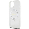 Original Handyhülle IPHONE 13 / 14 / 15 Guess Hardcase Ring Stand Script Glitter MagSafe (GUHMP15SHRSGSD) transparent