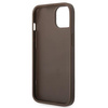 Original Handyhülle IPHONE 14 Guess Hard Case 4G Metal Gold Logo braun