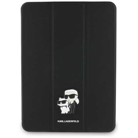 Karl Lagerfeld Saffiano Magnetic Karl &amp; Choupette iPad Air 11" 2024 Book Cover Case - Black