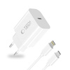 TECH-PROTECT NC20W 1-PORT NETWORK CHARGER PD20W + LIGHTNING CABLE WHITE