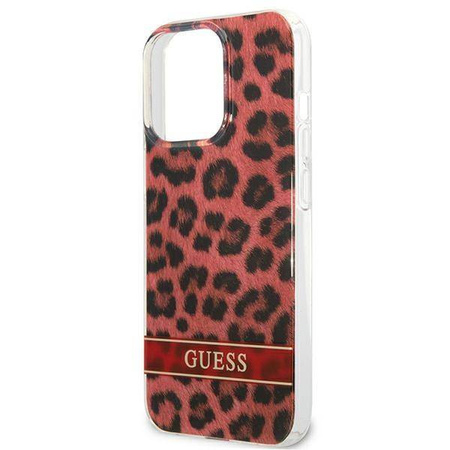 Etui IPHONE 13 PRO Guess Hardcase Leopard (GUHCP13LHSLEOR) czerwone