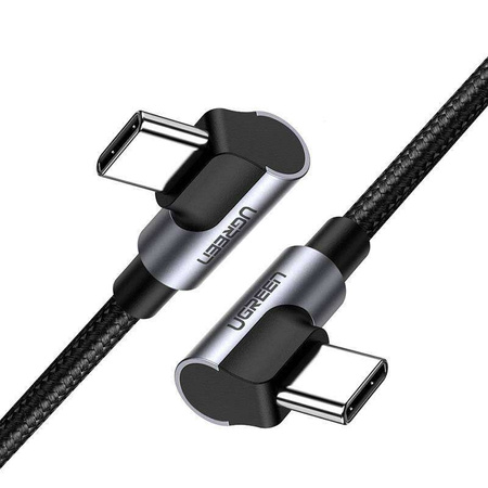 USB-C to USB-C Angled Cable UGREEN US323, PD, 3A 60W, 2m (Black)