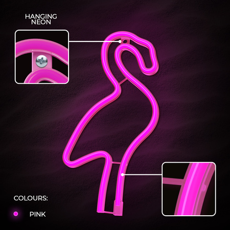 Neon LED FLAMING różowy Bat + USB FLNE18 Forever Light