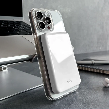 Powerbank Puro Mag Plus 5000mAh 20W Qi2 kompatibel mit MagSafe 1x USB-C Power Delivery - weiß