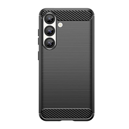 Etui silikonowe Carbon Case na Samsung Galaxy S25 Edge - czarne