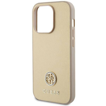 Guess GUHCP15LPS4DGPD iPhone 15 Pro 6,1" Gold/Gold Hardcase Strass Metall Logo