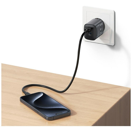 Ładowarka sieciowa USAMS CC290 T66 45W   GaN 1xUSB-A 1xUSB-C tarnish