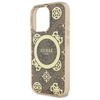 Original Handyhülle IPHONE 16 PRO Guess Hardcase IML Peony On 4G Background MagSafe (GUHMP16LH4PYEEW) braun