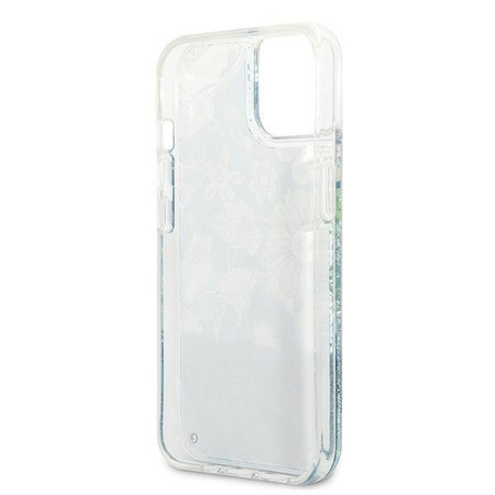 Guess GUHCP13MLFLSN iPhone 13 6.1 "grün / grünes Hardcase Flower Liquid Glitter