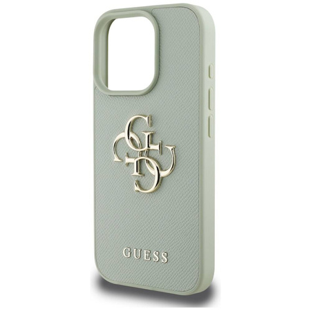 Etui IPHONE 16 PRO MAX Guess Grained Big 4G Logo Small Classic Logo zielone