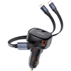 Baseus Enjoyment USB-C car charger with USB-C / Lightning 60W cable - black