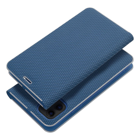 Kabura LUNA Book Carbon do IPHONE 14 niebieski