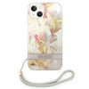 Original Handyhülle IPHONE 14 PLUS Guess Hardcase Flower Strap (GUOHCP14MHFLSU) violett