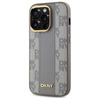 Original Case IPHONE 14 PRO DKNY Hardcase Leather Checkered Mono Pattern MagSafe (DKHMP14LPCPVSLE) beige