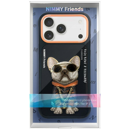 Etui Nimmy Glasses Cool Dog do iPhone 17 Pro czarny