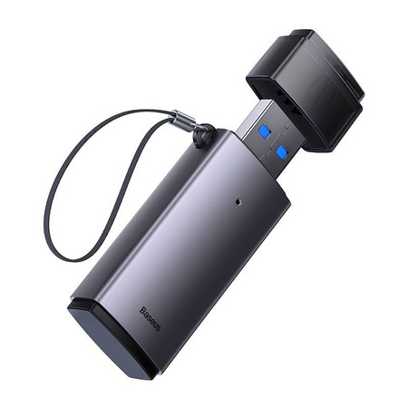 Baseus Lite Series adapter czytnik kart SD/TF USB szary (WKQX060013)